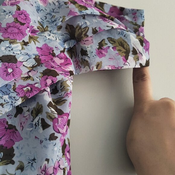 Floral Long Gown with High Slit Asymmetrical - Picture 3 of 4